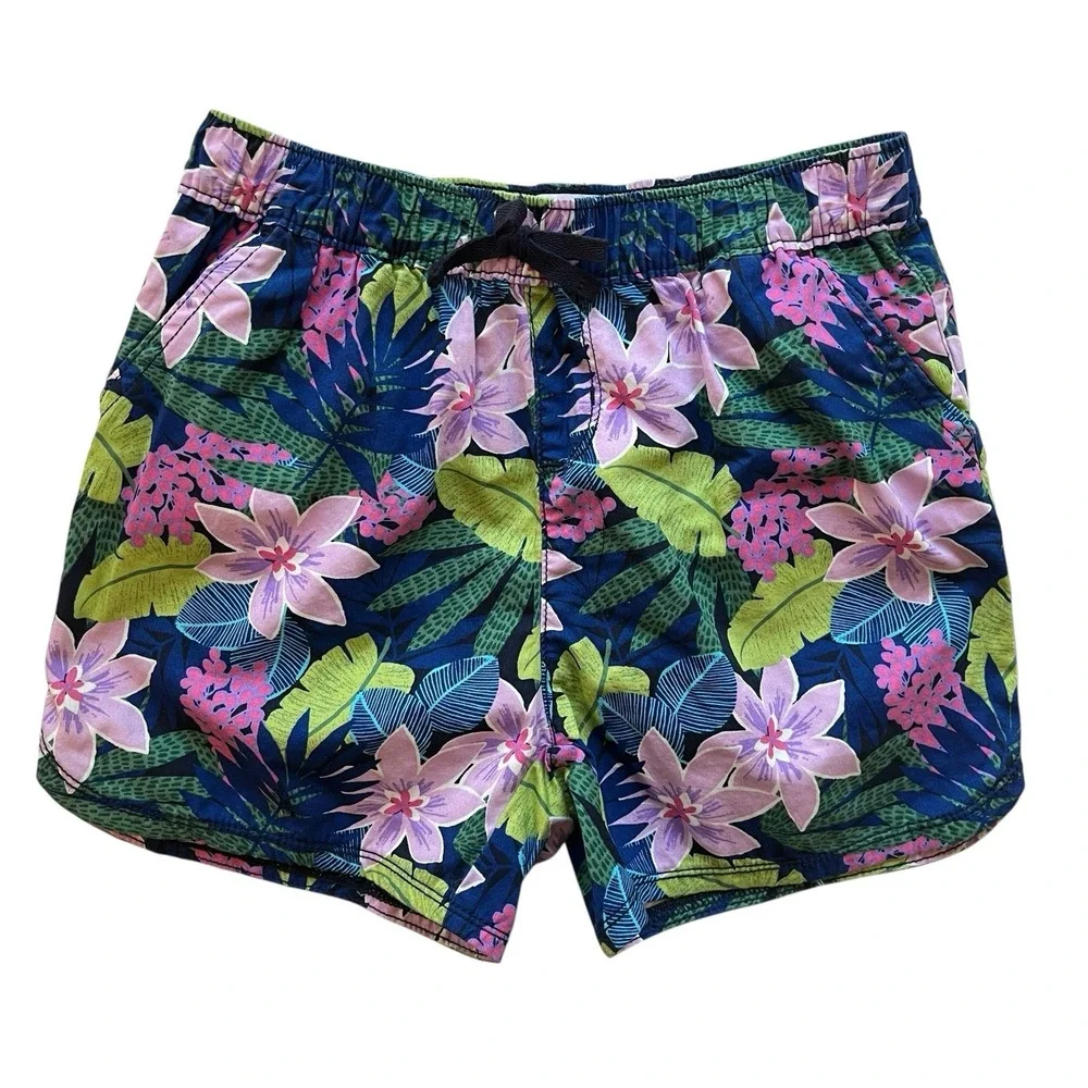 The Children's Place Girls Size 14 Shorts Floral Tropical 100% Cotton Pockets